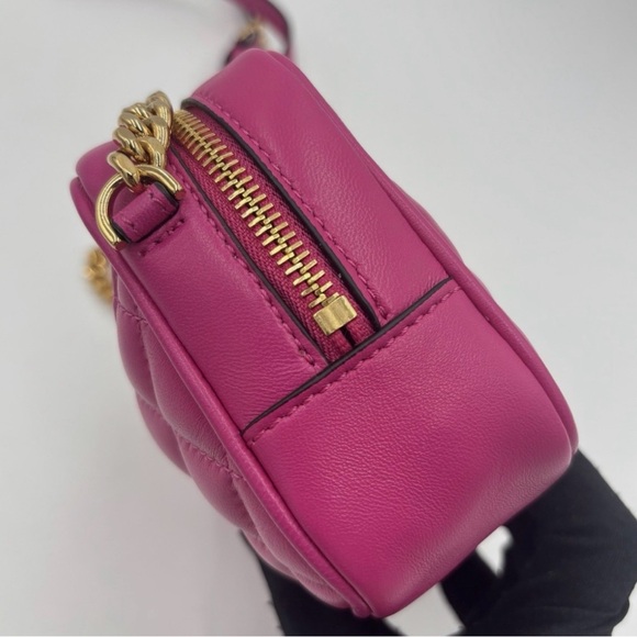 Versace Quilted La Medusa Camera Bag in Bright Pink - Picture 7 of 12